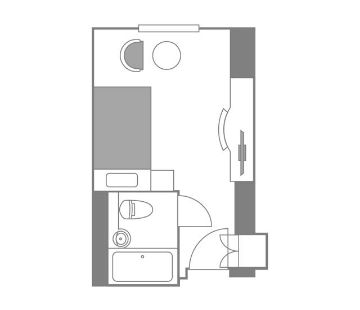 シングルルーム平面図